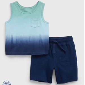 NWT Gap Baby 100% Organic Cotton Tank & Shorts Tie Dye Outfit Set